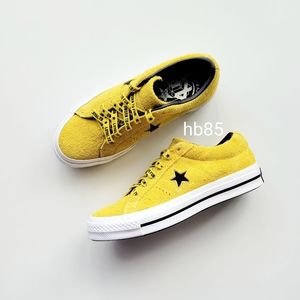 Converse One Star OX Bold Citron Black White Suede Women's 5